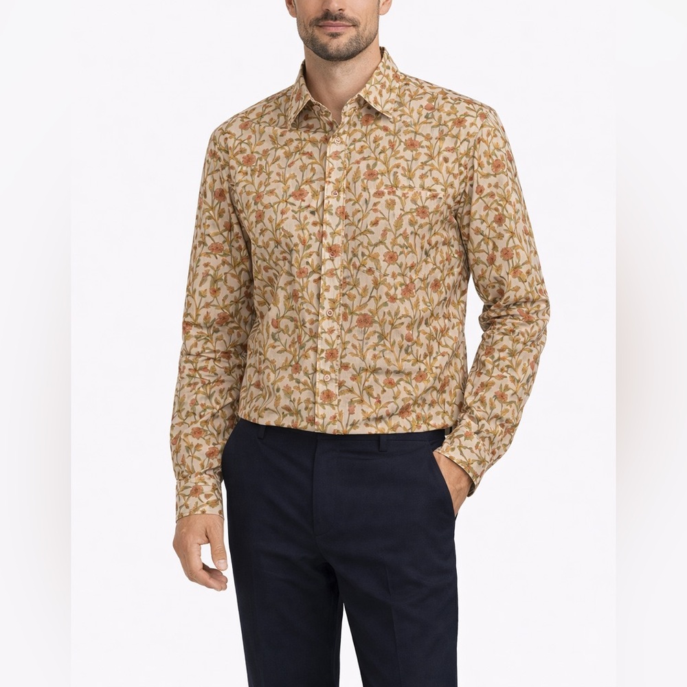 Bar III Men’s Slim Fit Floral Stretch Dress Shirt 17-17.5 36/37